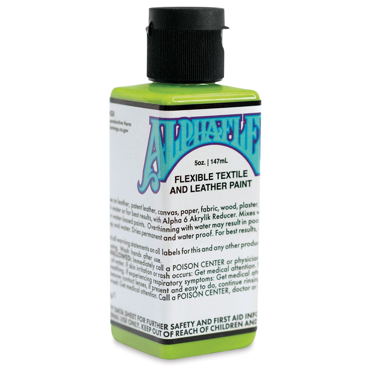 Alpha6 AlphaFlex Textile and Leather Paint - Slime Green, 147 ml, Bottle