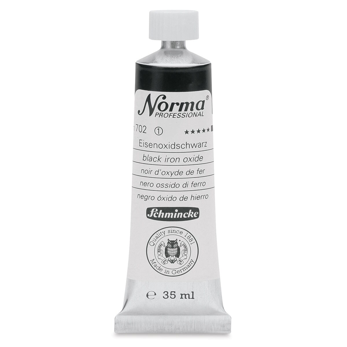 Schmincke Norma Professional Oil Paint - Black Iron Oxide, 35 ml, Tube