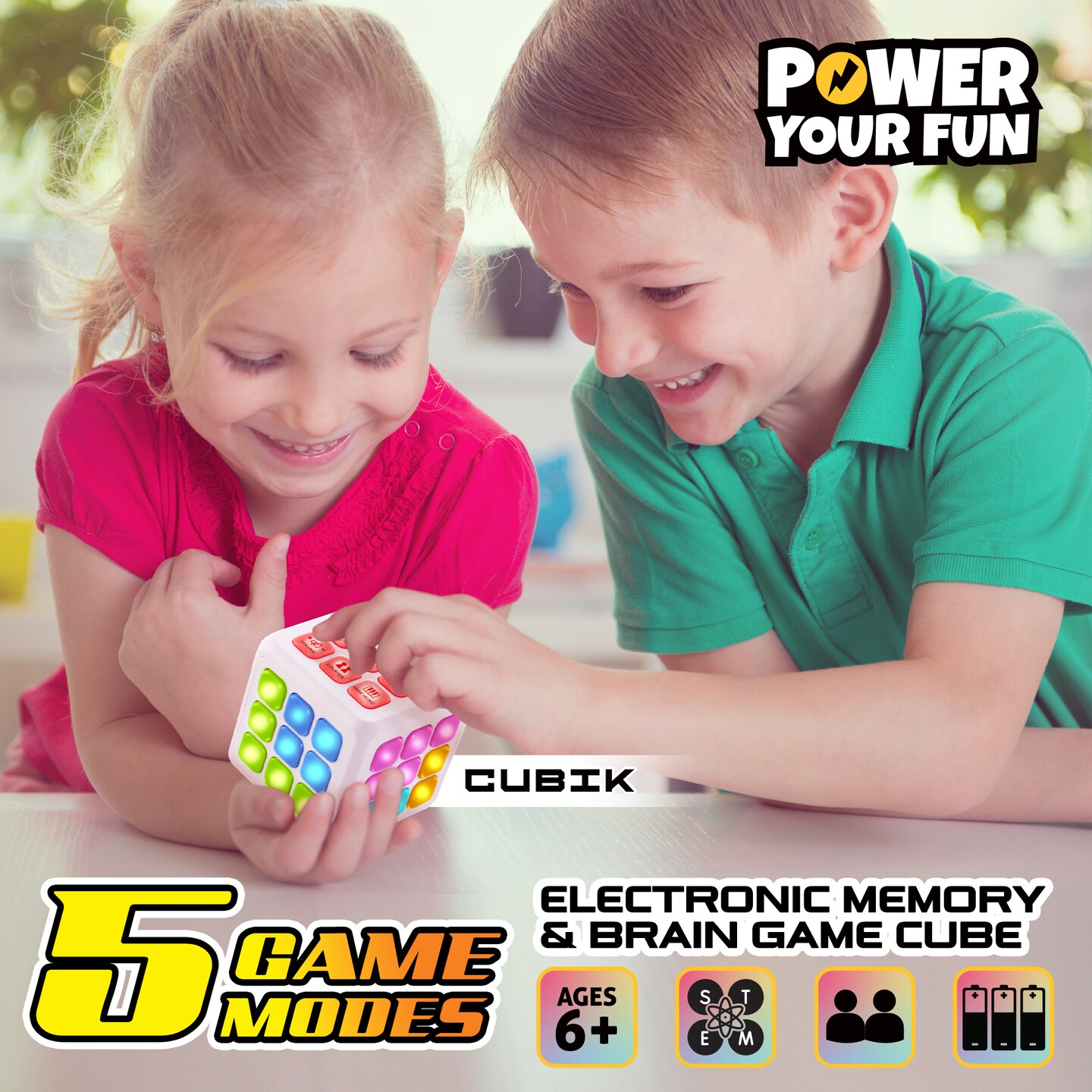 Power Your Fun Cubik LED Flashing Cube Memory Game White Michaels