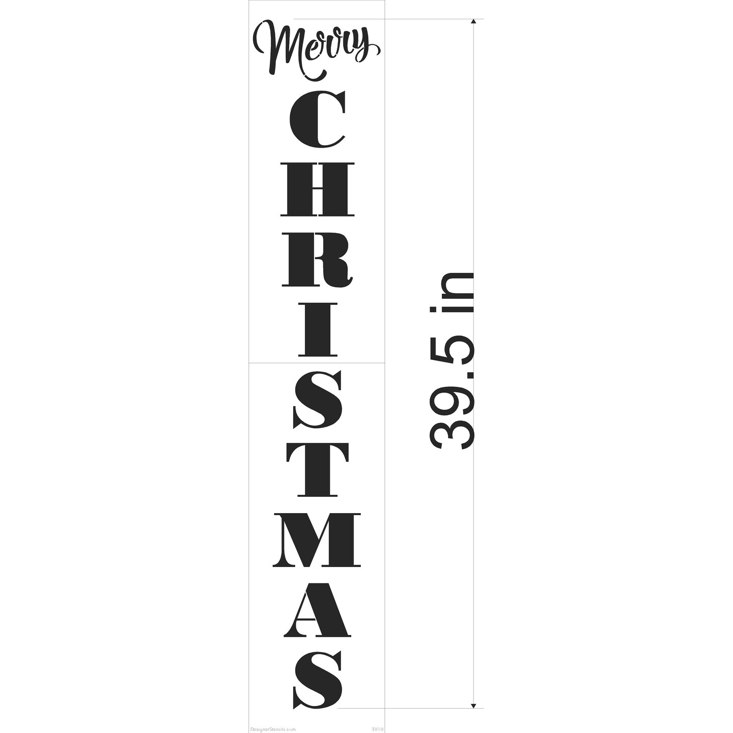 39.5-Inch Merry Christmas Wall Stencil | 3810 by Designer Stencils | Word &#x26; Phrase Stencils | Reusable Art Craft Stencils for Painting on Walls, Canvas, Wood | Reusable Plastic Paint Stencil for Home Makeover | Easy to Use &#x26; Clean Art Stencil