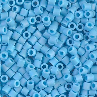 Miyuki Delica Bead 8/0, DBL0879, Matte Opaque Turquoise Blue AB