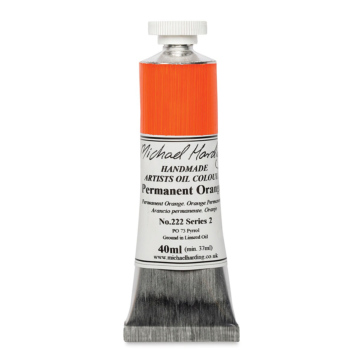 Michael Harding Artists Oil Color - Permanent Orange, 40 ml tube