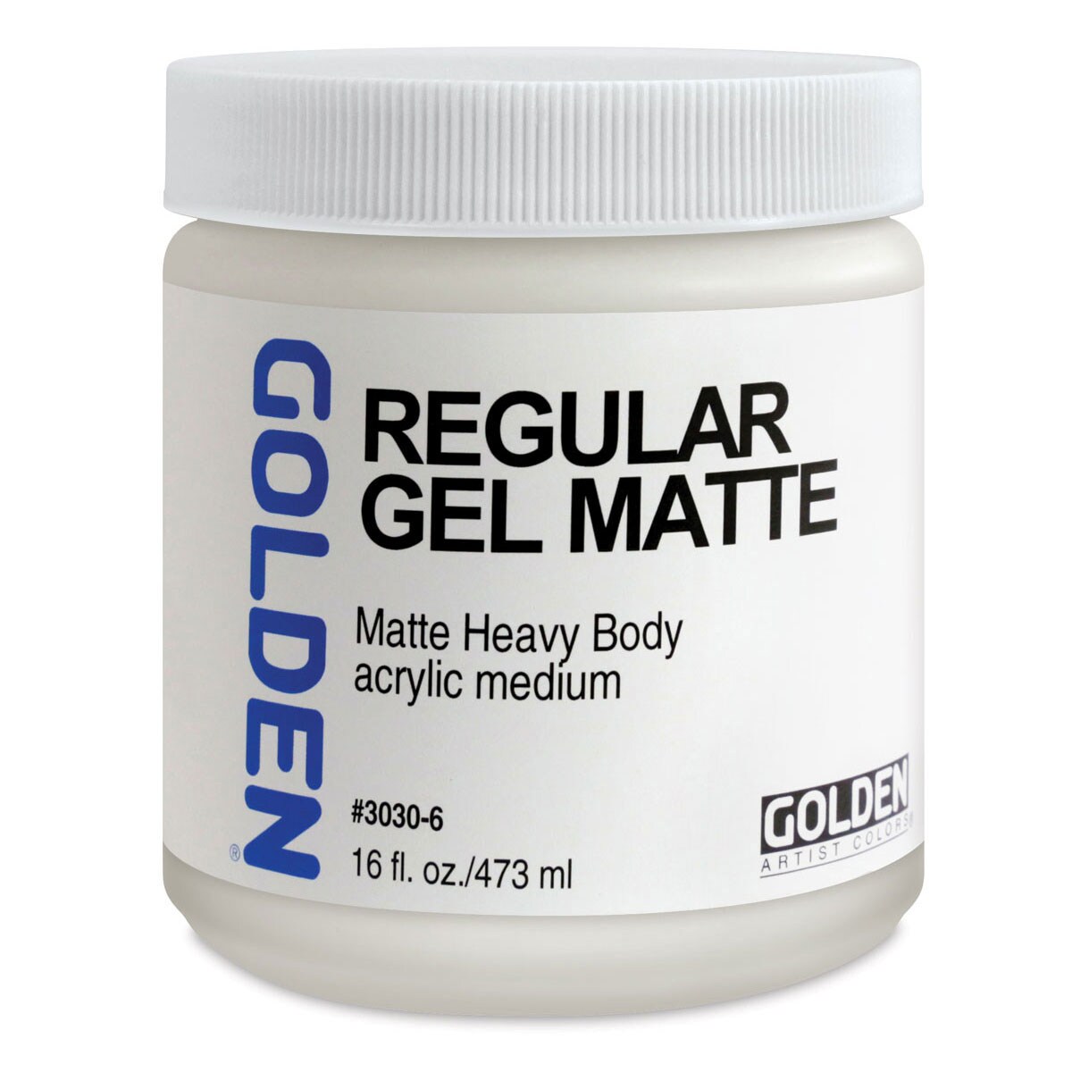 Golden Regular Acrylic Gel Medium - Matte, 16 oz jar