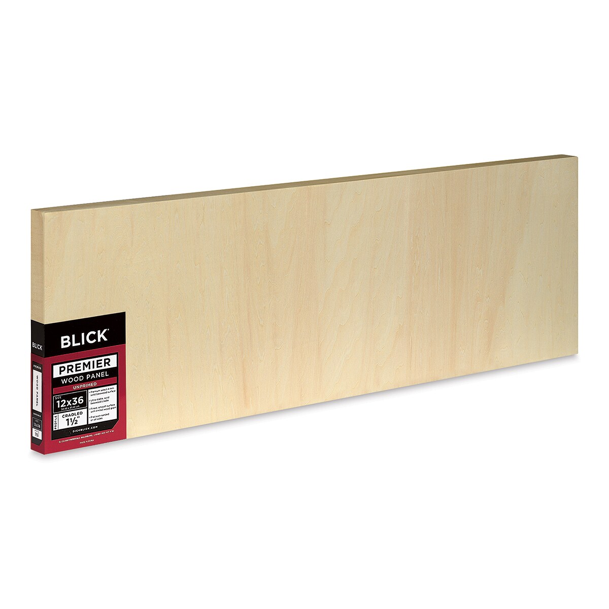 Blick Premier Wood Panel - 12&#x22; x 36&#x22;, 1-1/2&#x22; Gallery Profile, Cradled