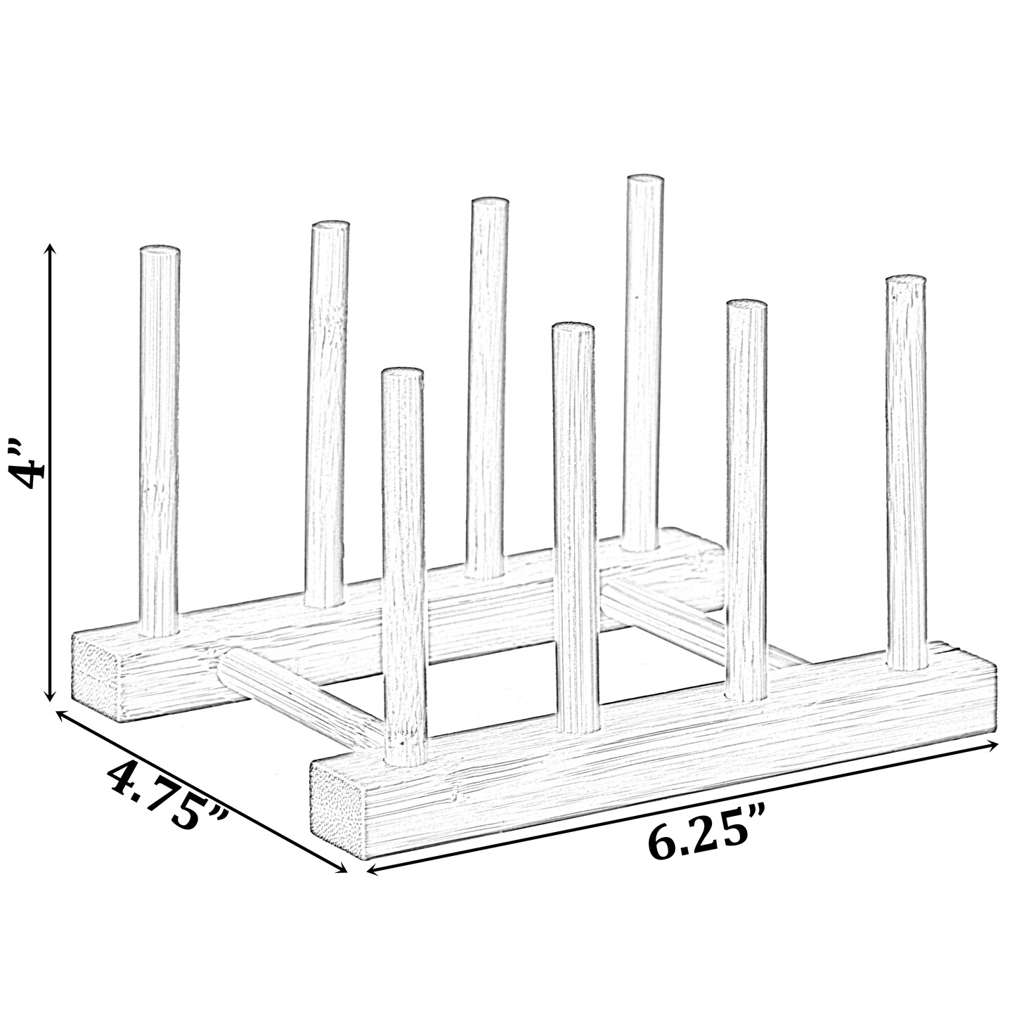 Set of 2 Bamboo Wooden Dish Drainer Rack, Plate Rack, And Drying Drainer