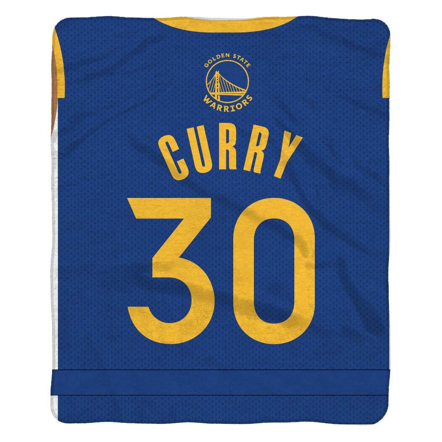 Sleep Squad Golden State Warriors Stephen Curry 60&#x201D; x 80&#x201D; Raschel Plush Jersey Basketball Blanket