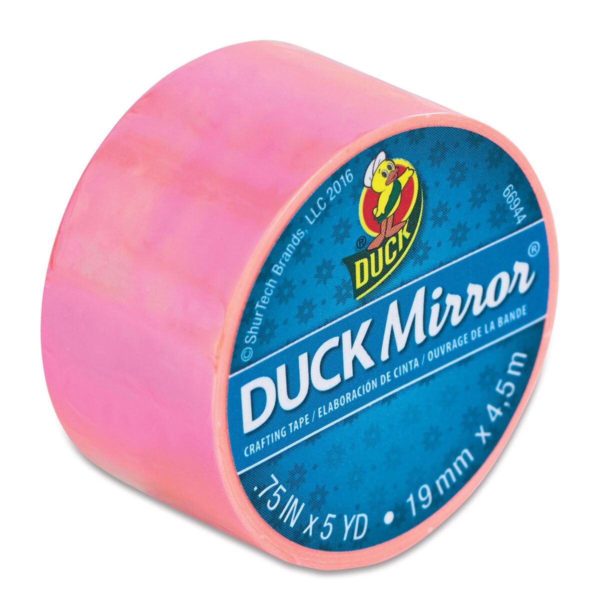 ShurTech Duck Mirror Crafting Tape - Pink Mirror, 0.75&#x22; x 5 yd
