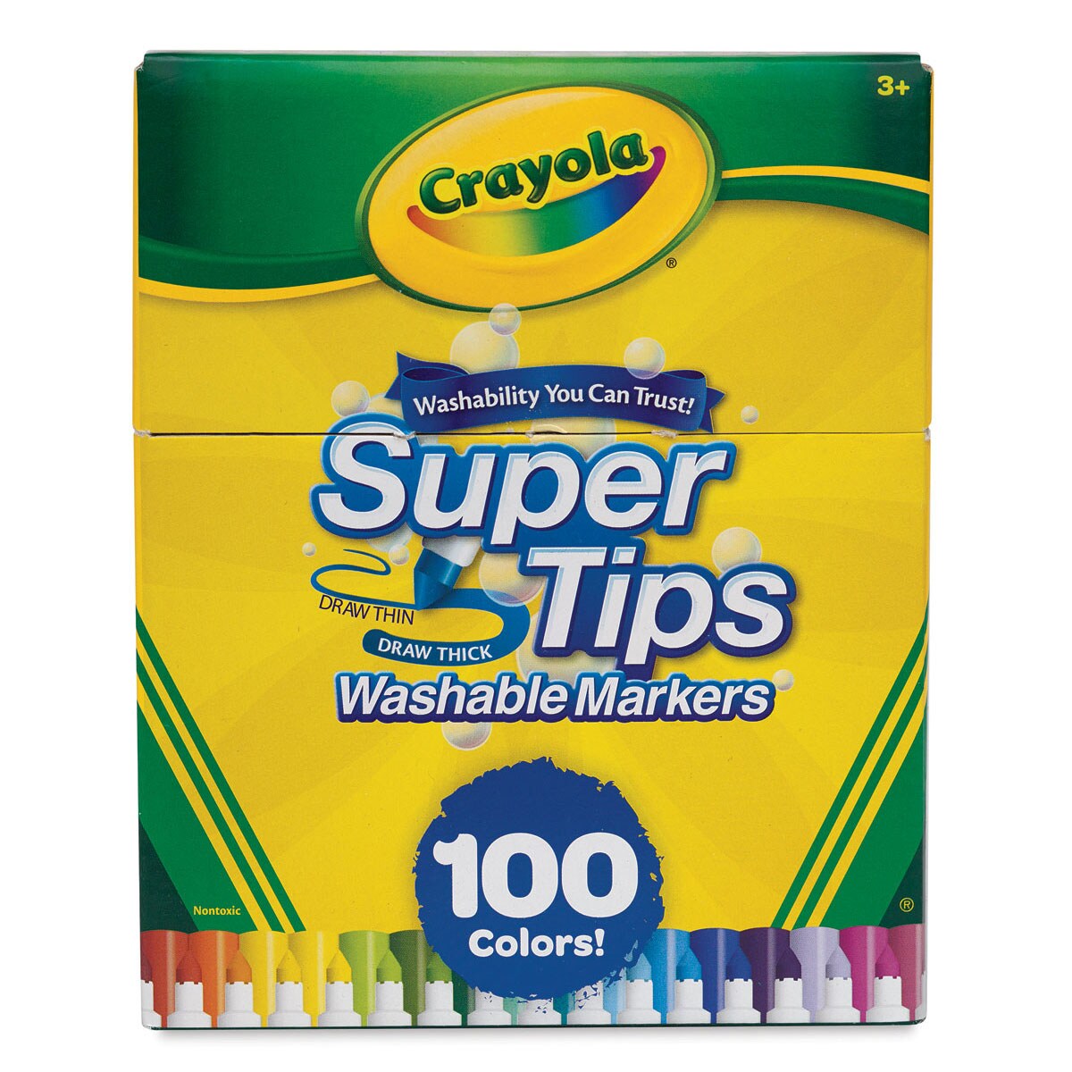 Crayola Super Tips Washable Marker Set - Assorted Colors, Fine Line, Set of 100