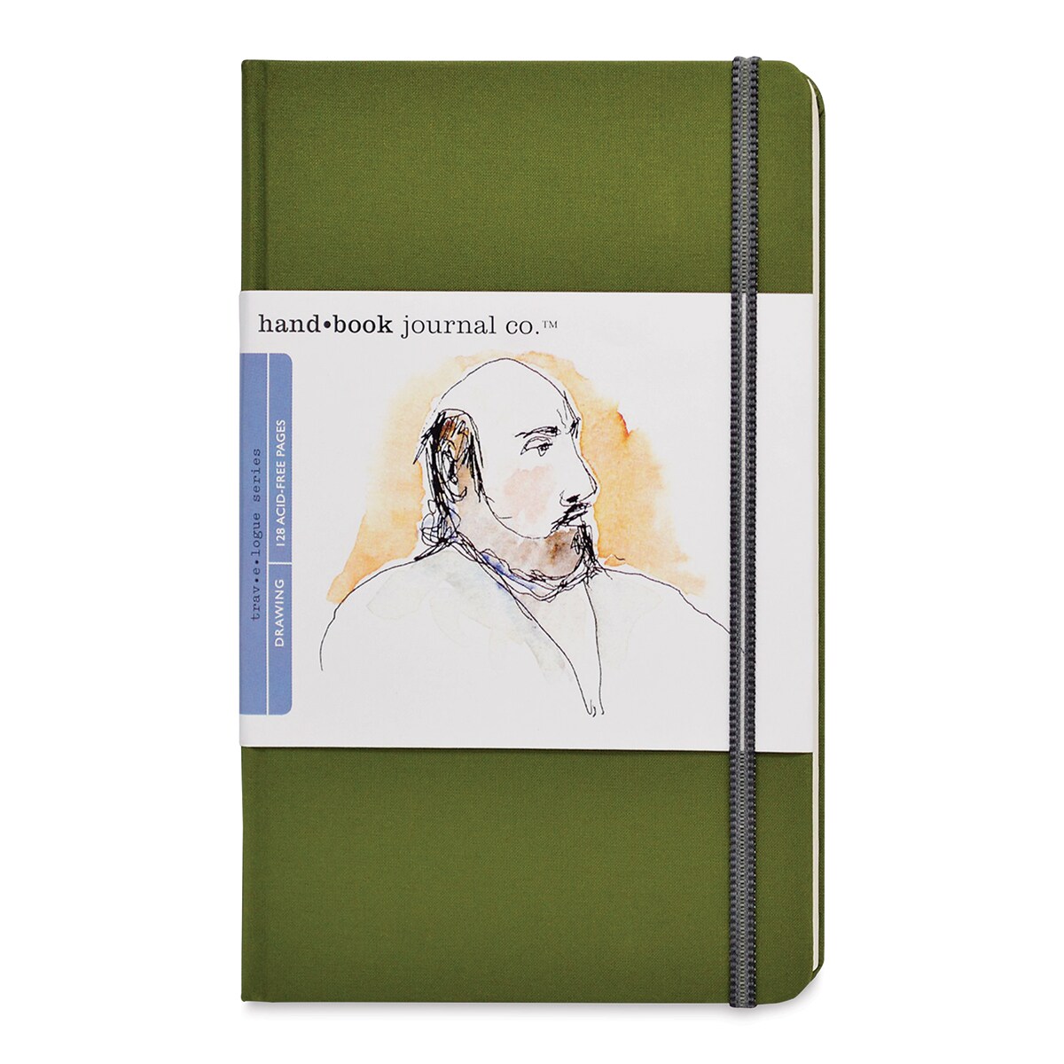 Hand Book Artist Journal - 8 1/4&#x22;x 5-1/2&#x22;, Cadmium Green, Portrait, 128 Pages