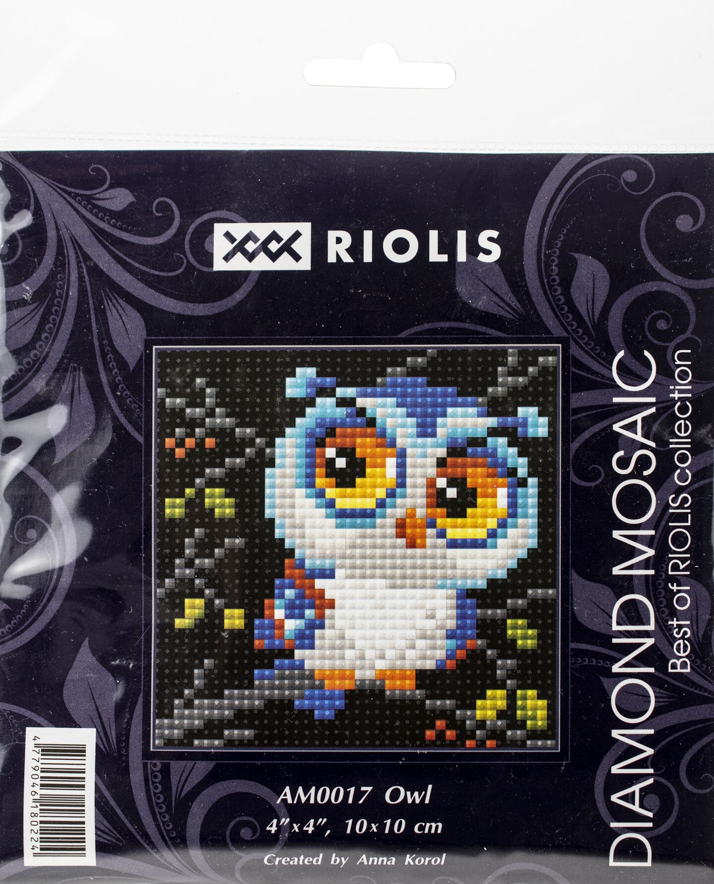RIOLIS Diamond Mosaic Embroidery Kit 4&#x22;X4&#x22;-Owl
