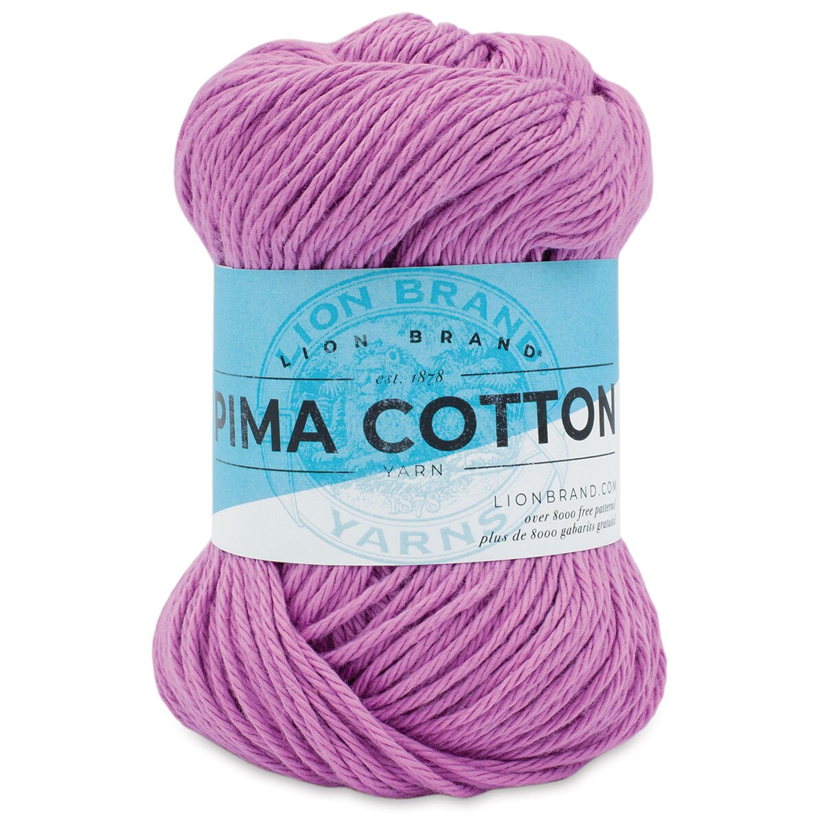 Lion Brand Pima Cotton Yarn - Mulberry, 186 yards