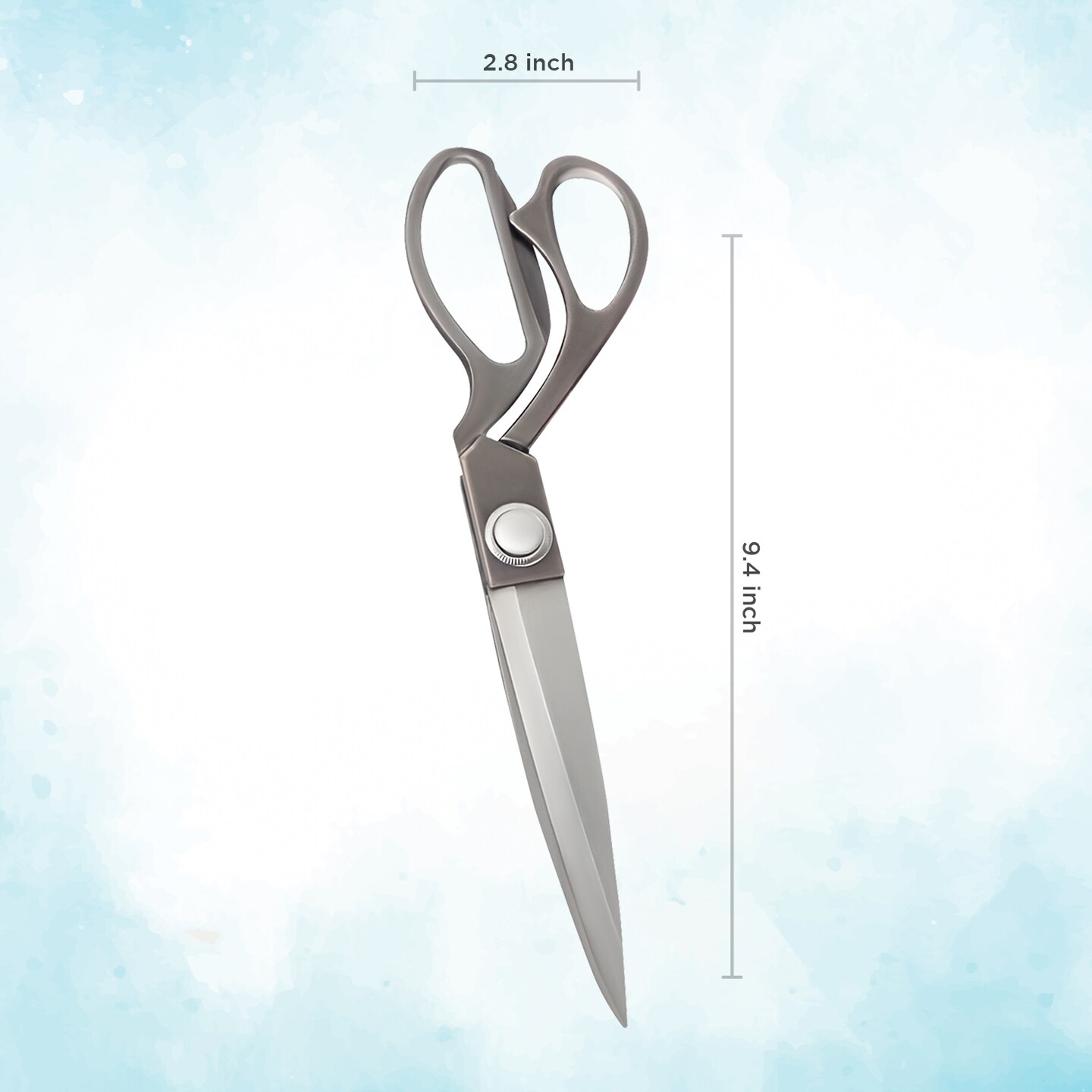 Heavy Duty Big Aluminum Plated Gray Scissors with Sharp Blades for Office