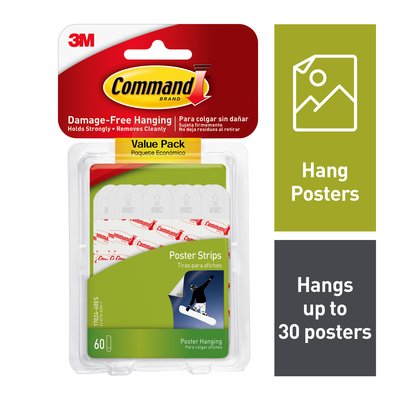 Command&#x2122; Poster Strips, Value Pack 60 strips, 17024-60ES