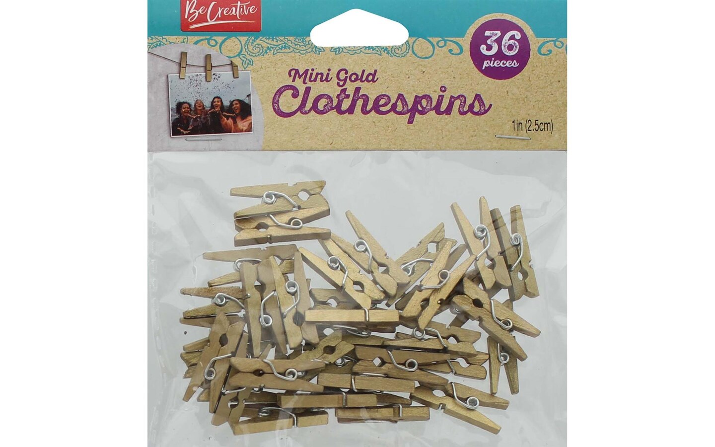 Leisure Arts Clothespins Wood 1" Mini Gold 36Pc Michaels