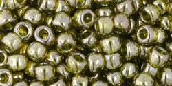 Toho 6/0 Round Japanese Seed Bead, TR6-457, Gold Luster Green Tea