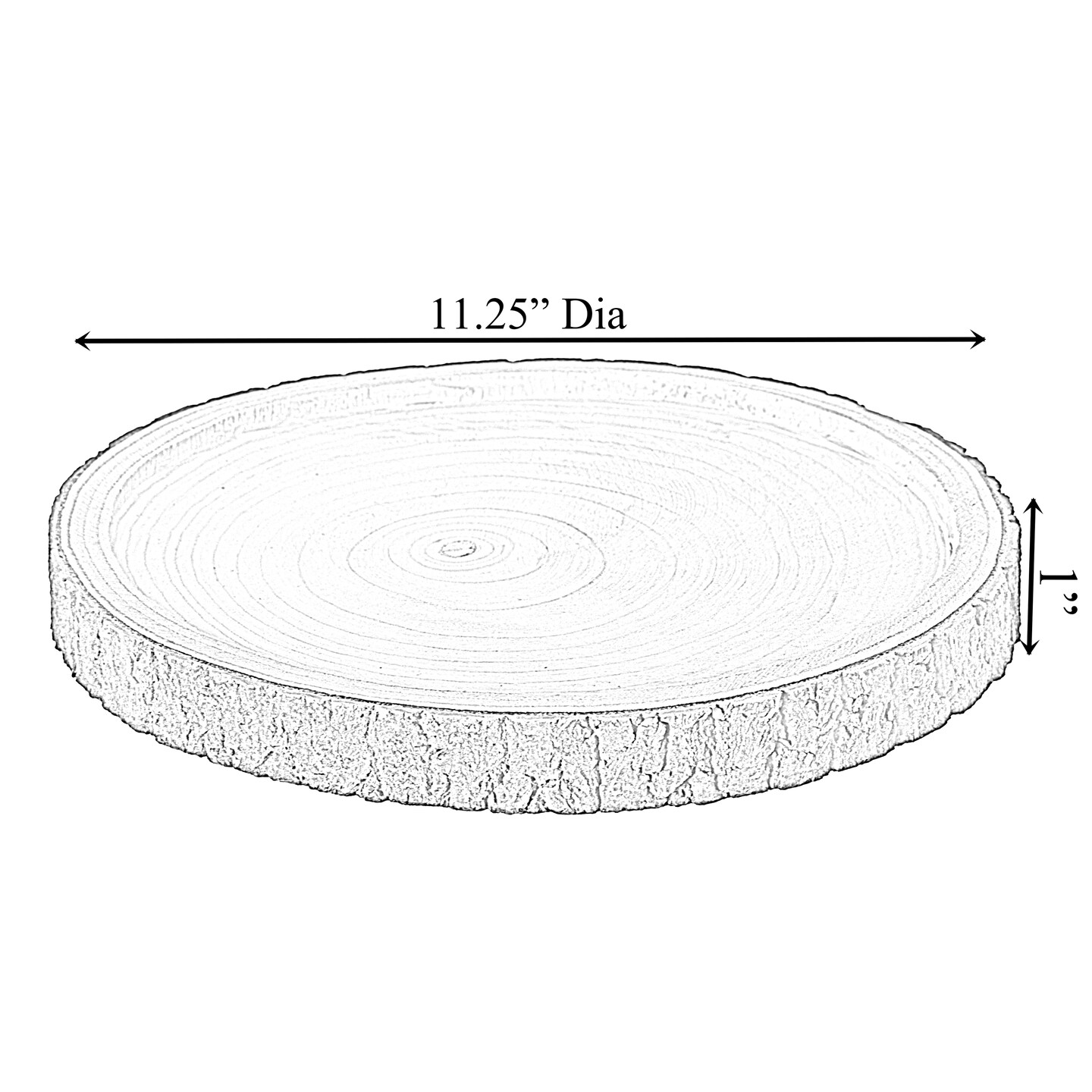 Natural Wooden Bark Round Slice Tray, Rustic Table Charger Centerpiece