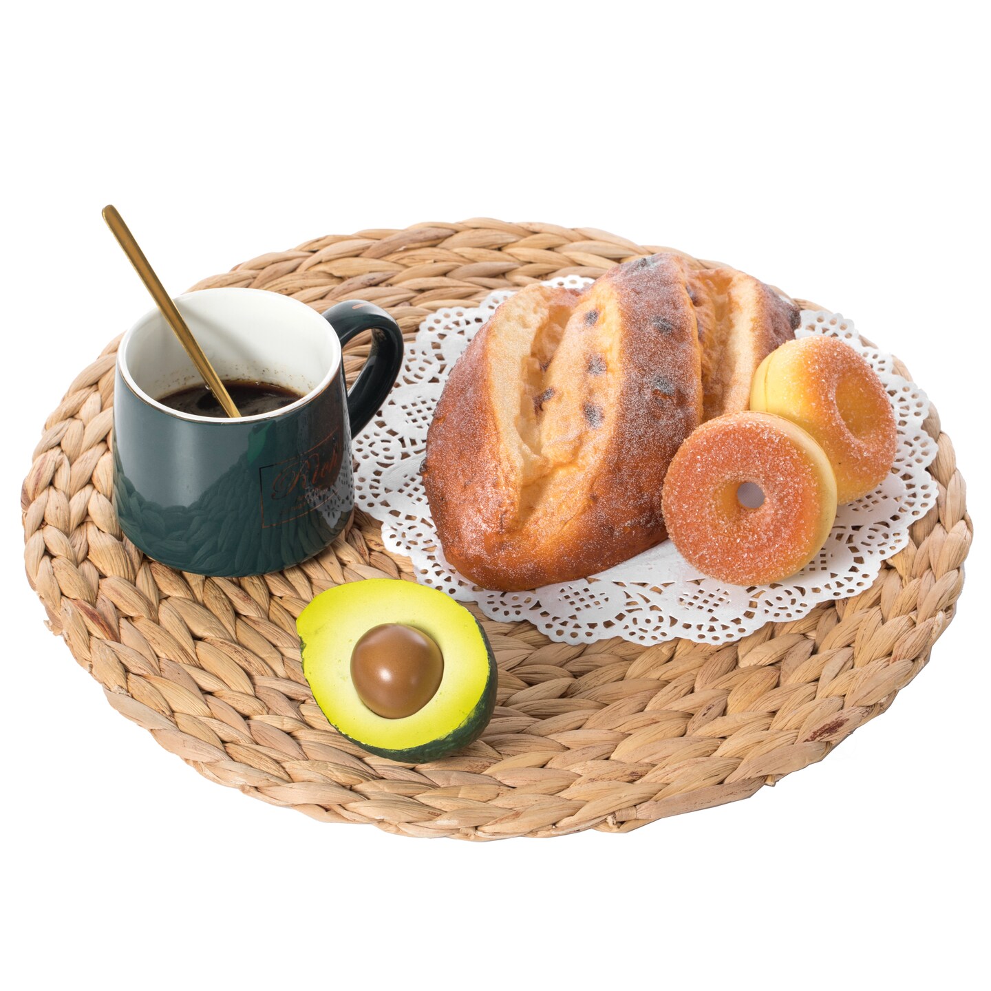 15" Decorative Weave Water Hyacinth Round Mat Charger Plates for Dining Table