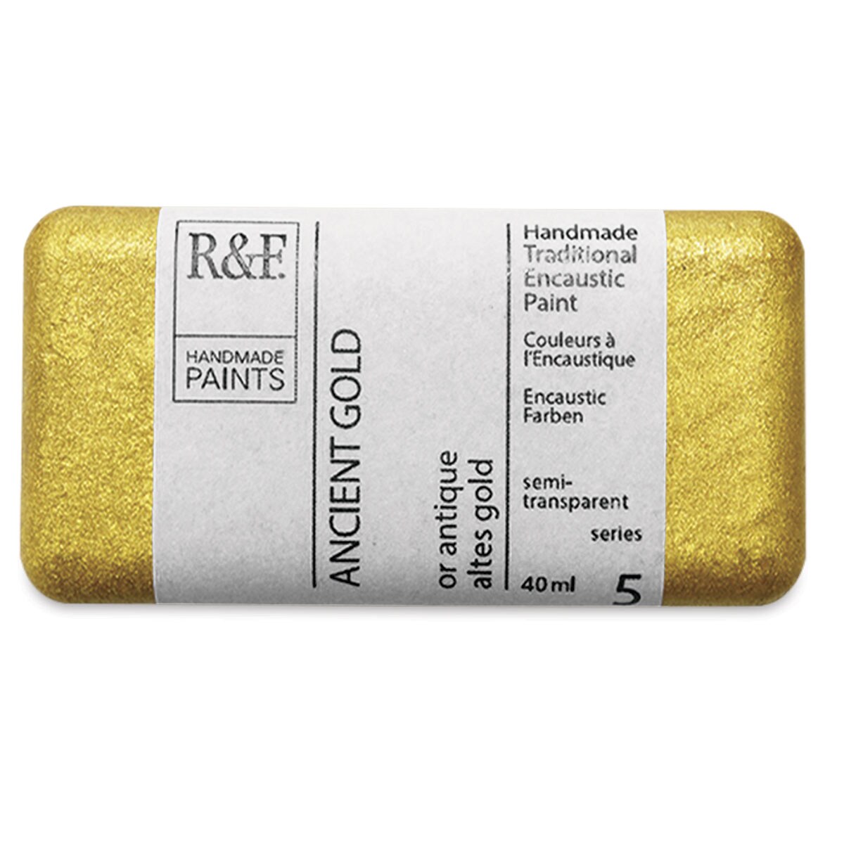 R&#x26;F Encaustic Paint Block - Ancient Gold, 40 ml, Block