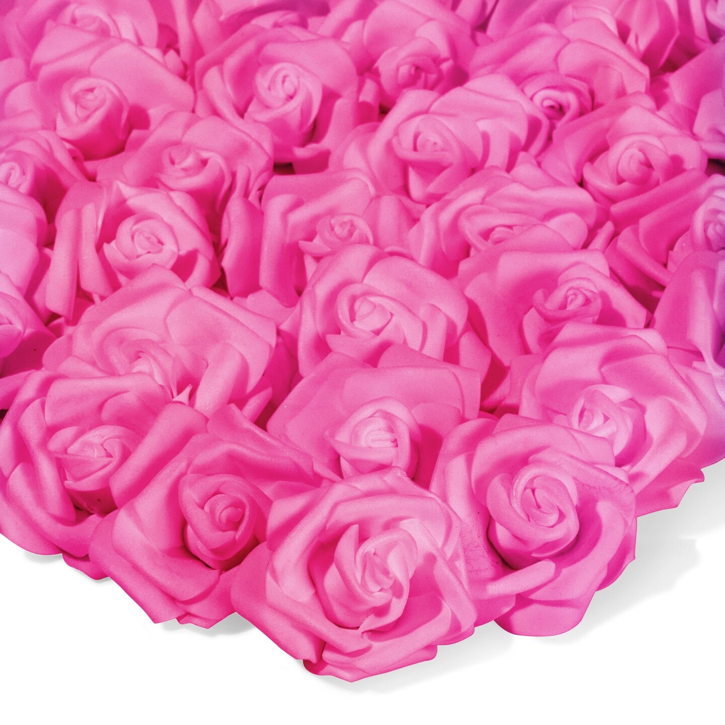 100 Pack Hot Pink Artificial Rose Flower Heads, 3 Inch Stemless Flowers ...