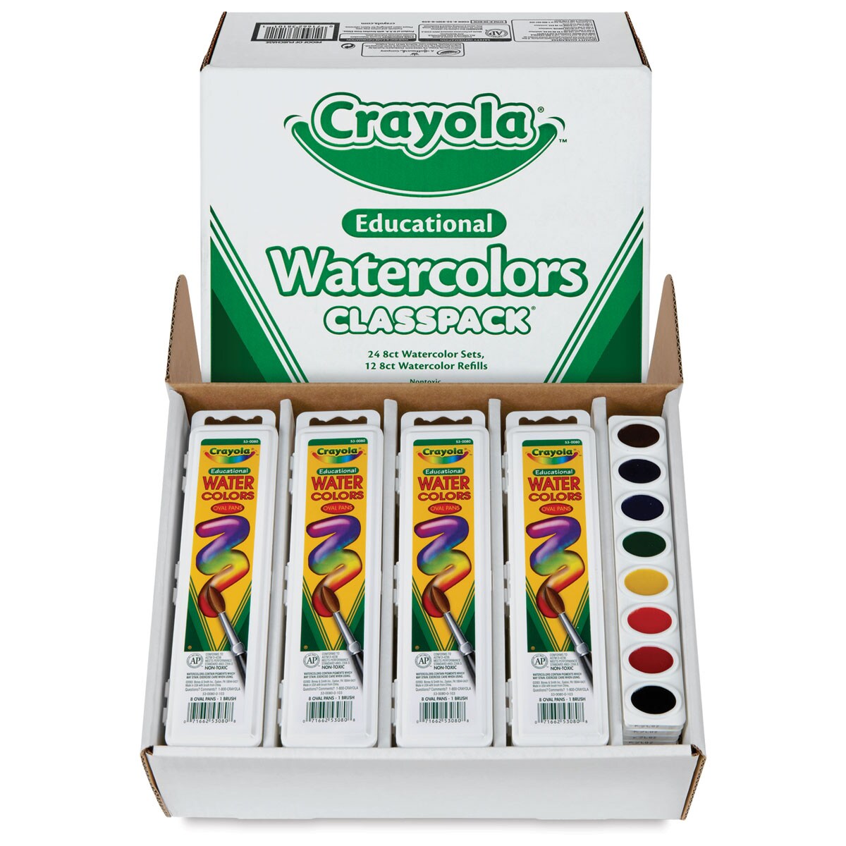 Crayola Educational Watercolor Pans - Oval, Set of 36, Pans