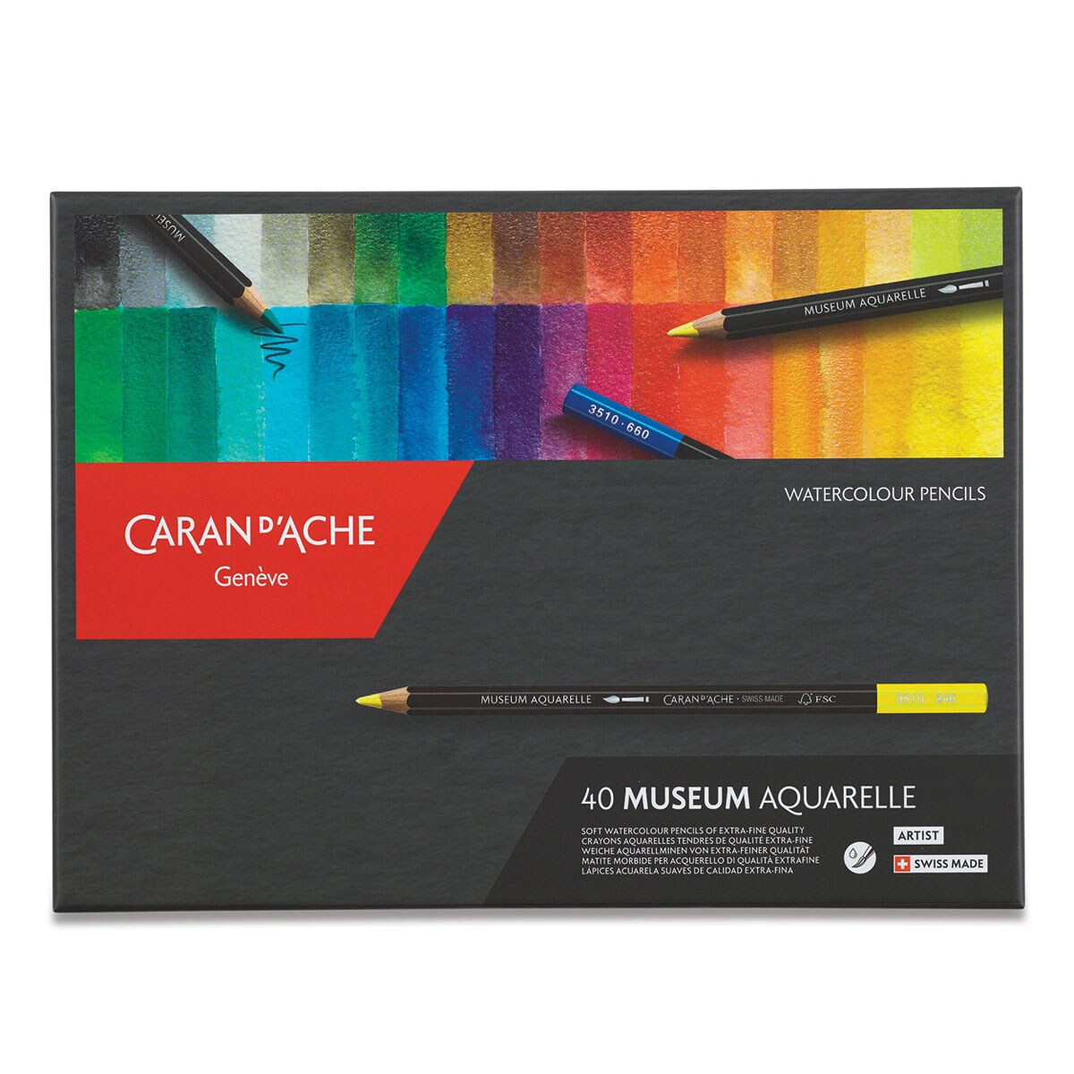 Caran D'Ache Museum Aquarelle Pencil Set - Set of 40, Assorted Colors