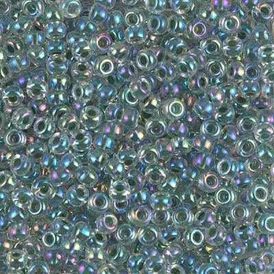 Miyuki 8 Round Seed Bead, 8-277, Lime Lined Crystal AB (Like DB 60), 10 grams