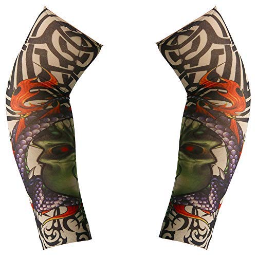 Fake Temporary Tattoos Sleeves - Arm Cover Tattoo Sleeve Gag Accessories for Men Women and Kids - 6 Pieces