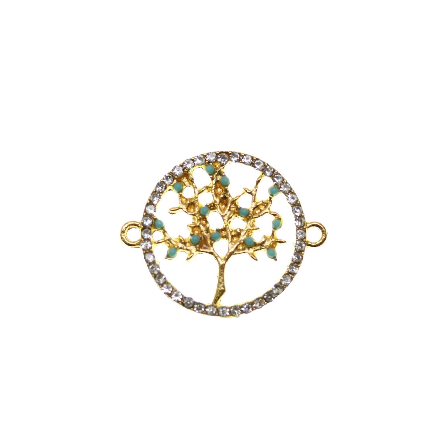 Crystal Rhinestone on Metal Round 20mm Connector