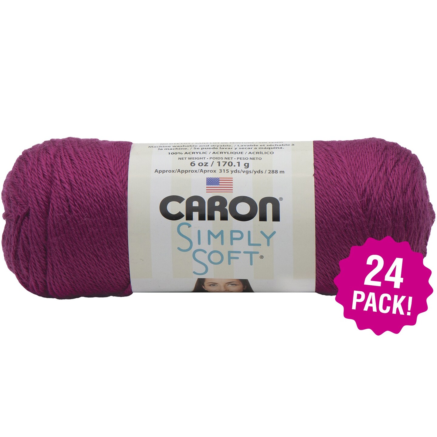Multipack of 24 - Caron Simply Soft Solids Yarn-Fuchsia | Michaels