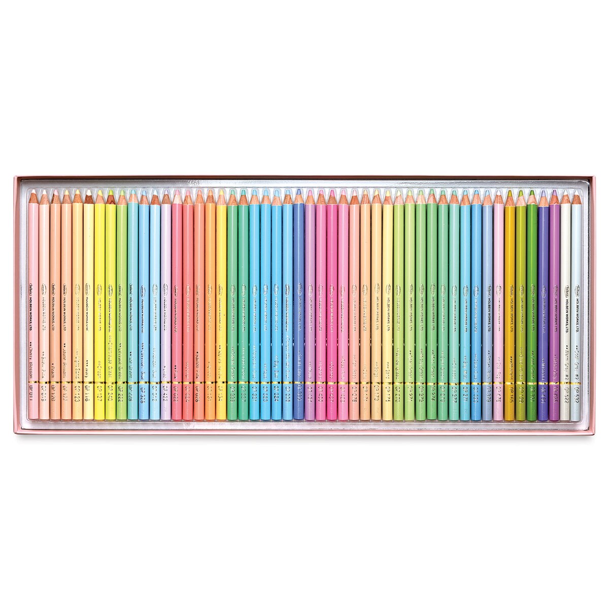 Holbein Artists&#x27; Colored Pencils - Pastel Tones, Set of 50, Cardboard Box