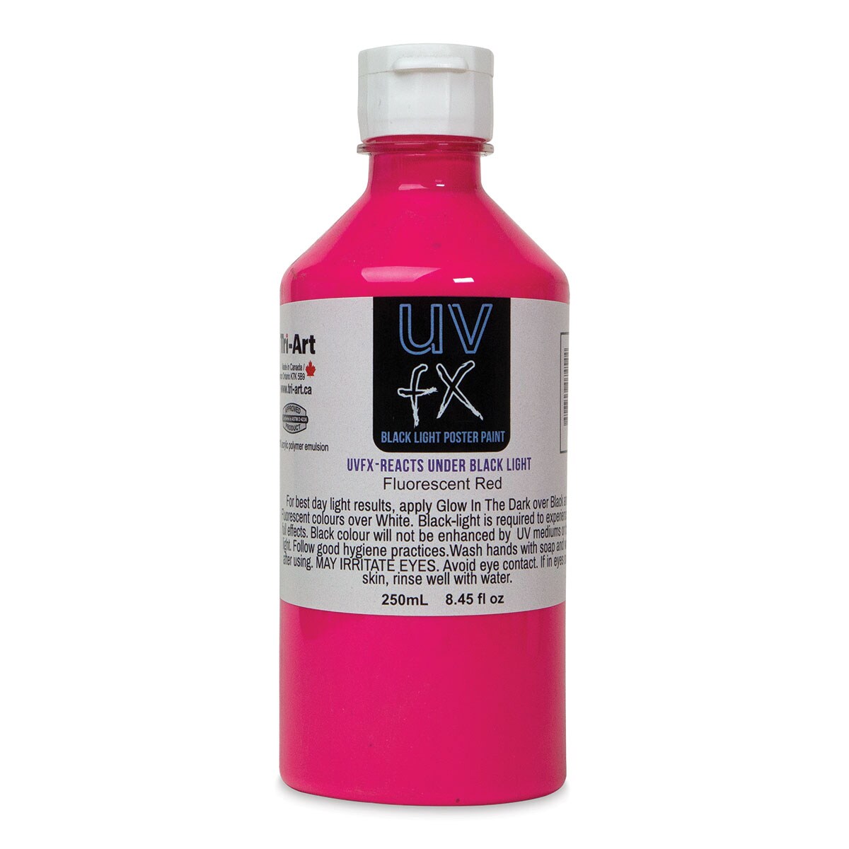 Tri-Art UVFX Black Light Poster Paint - Fluorescent Red, 250 ml