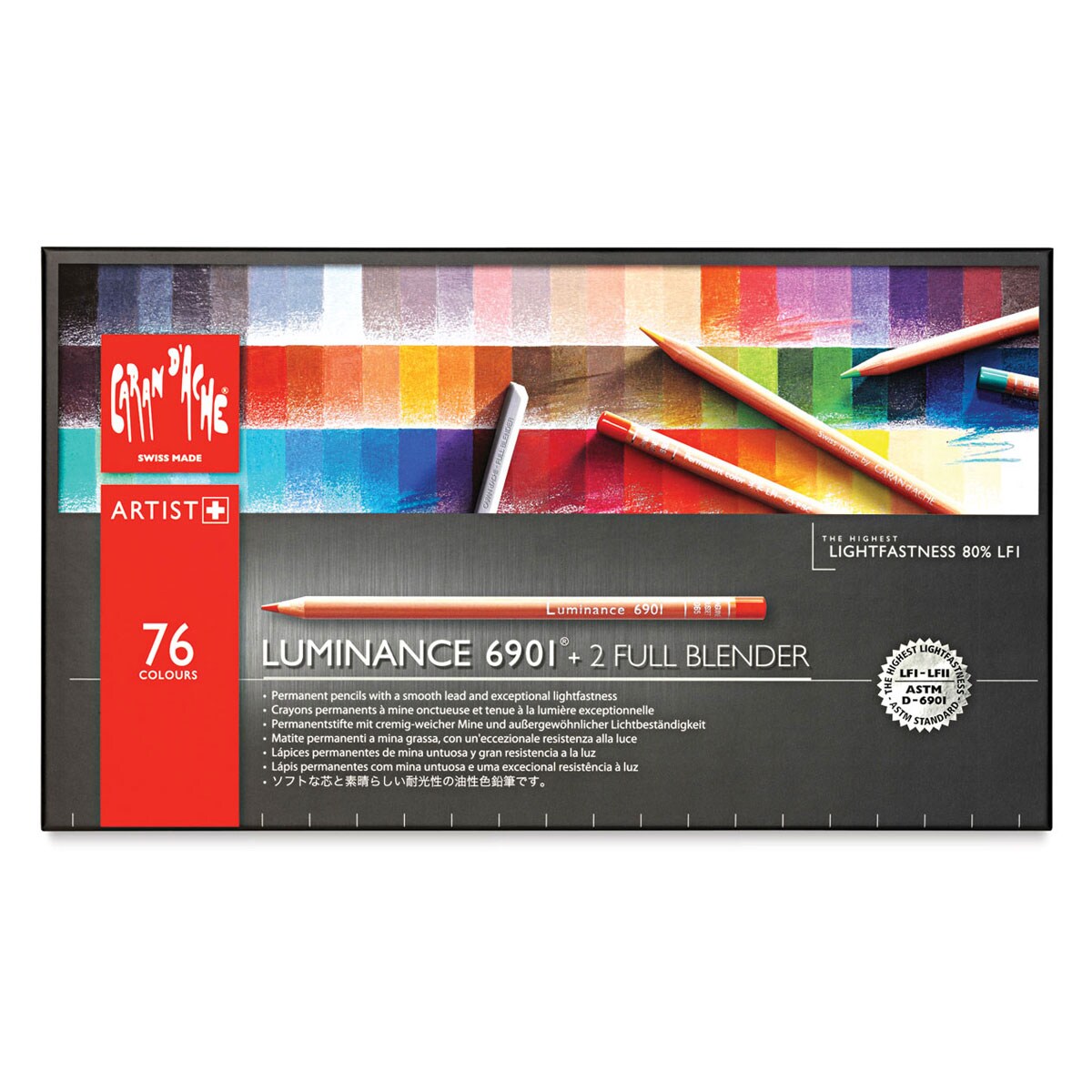 Luminance Colored Pencil Set - Assorted Colors, Set of 76