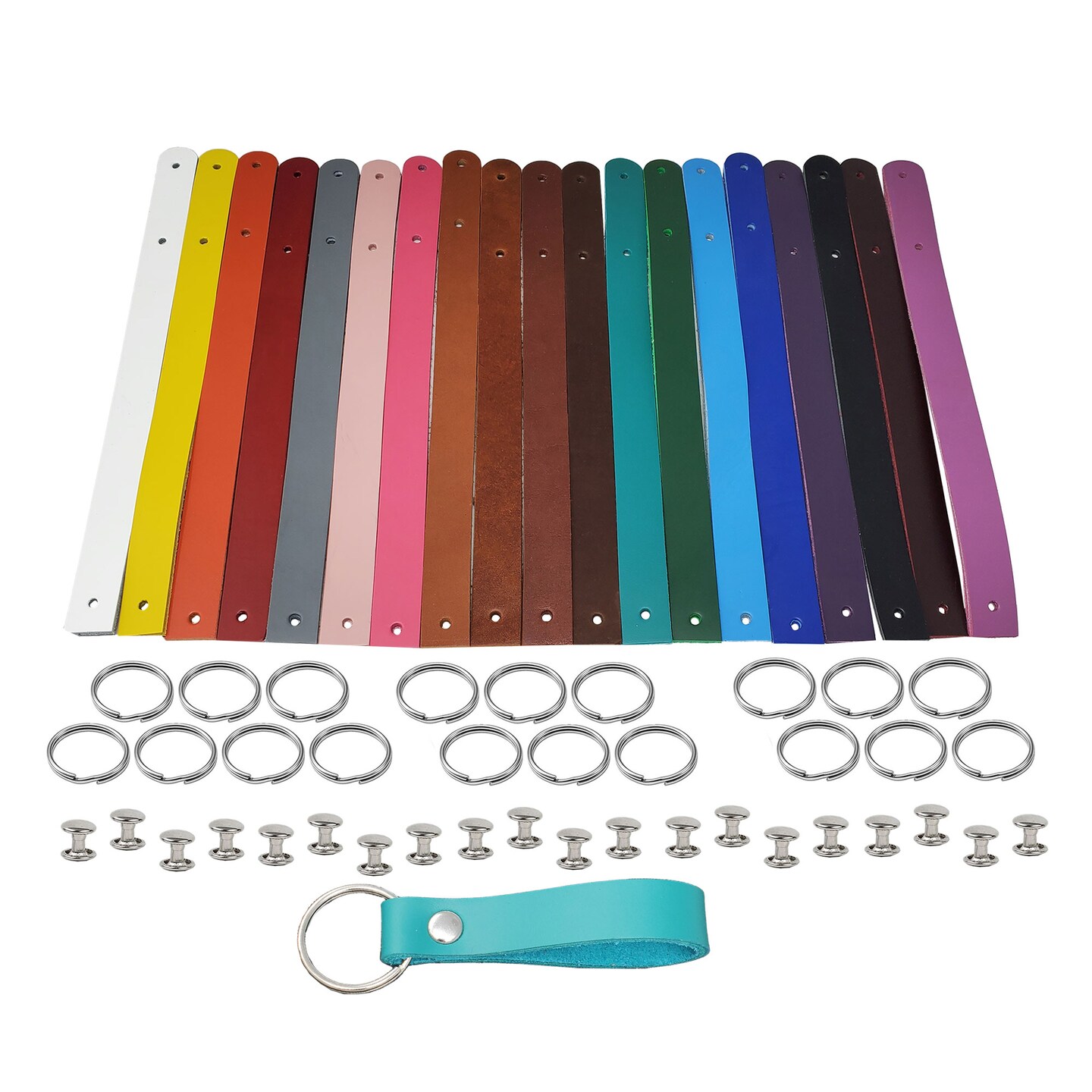 Blank Leather Keyrings 12 Pack – Pre-Cut Blanks with Hardware for Hot, Foil Stamping & Engraving