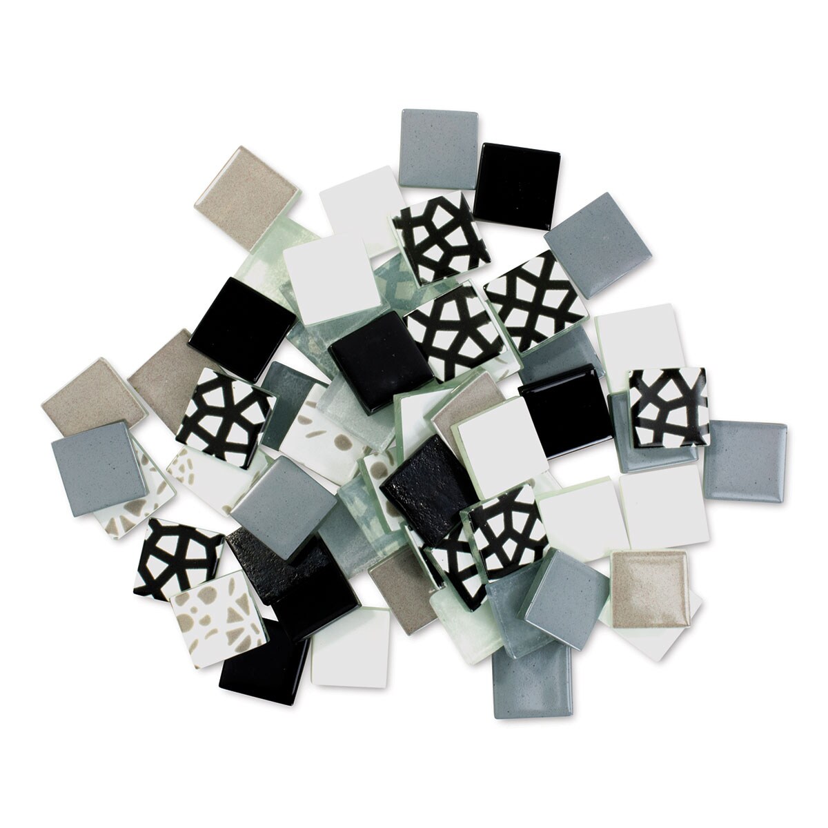 Mosaic Mercantile Patchwork Tiles - Black/Grey, 3 lb