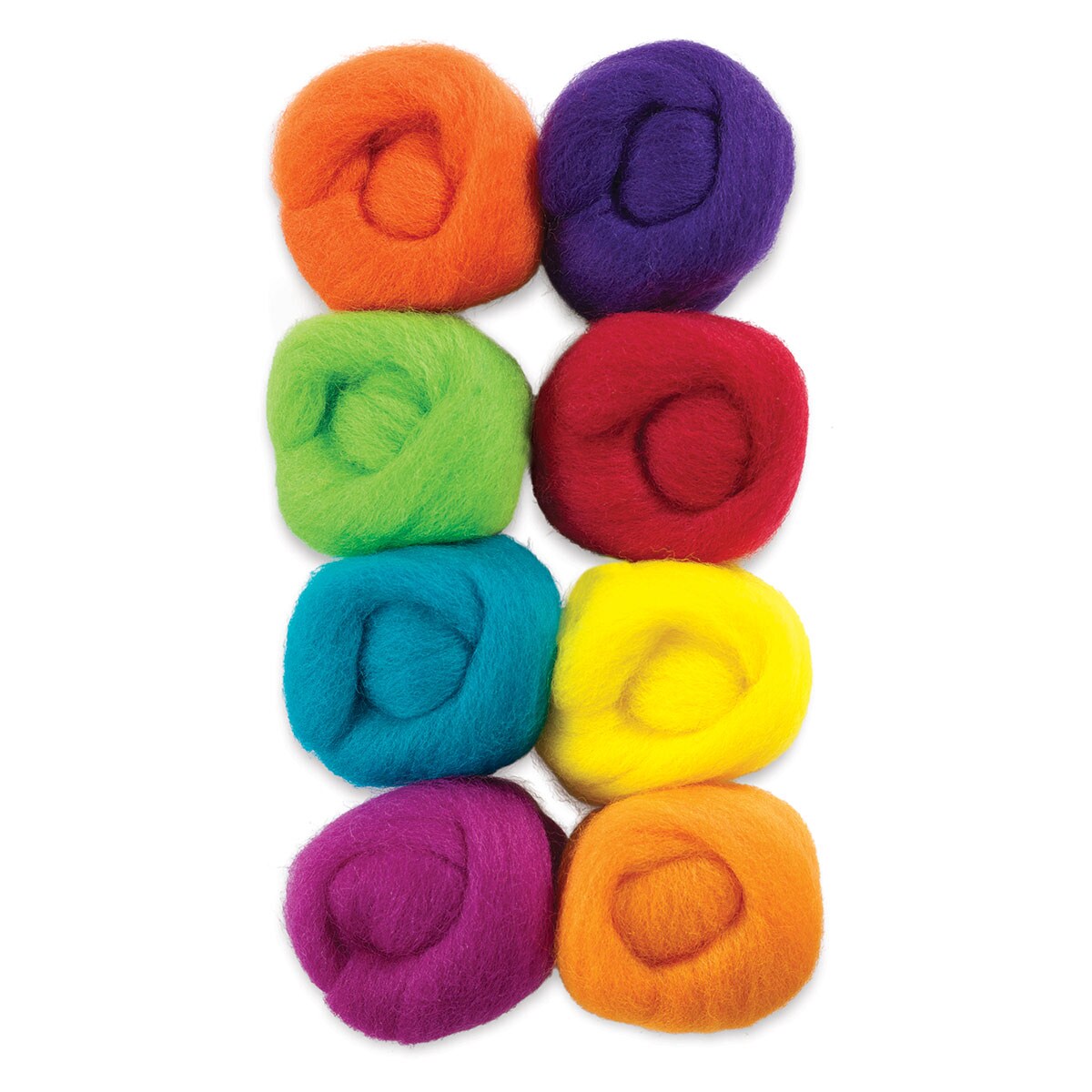 Wistyria Editions 100% Wool Roving - Fiesta, Pkg of 8