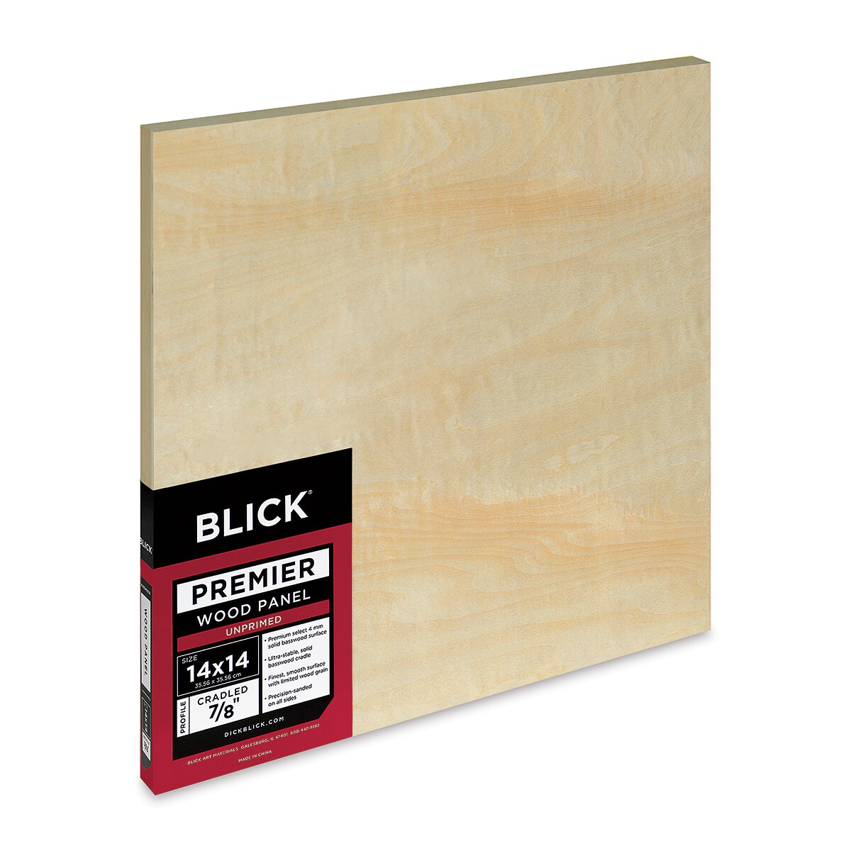 Blick Premier Wood Panel - 14&#x22; x 14&#x22;, 7/8&#x22; Traditional Profile, Cradled