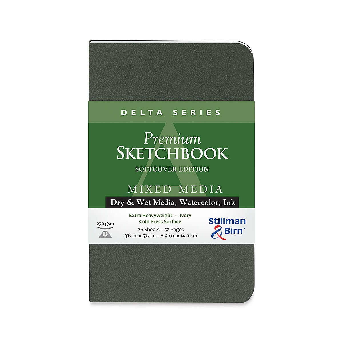 Stillman & Birn Sketchbook - Delta Series, Softcover, 5-1/2" x 3-1/2", Portrait, 25 Sheets