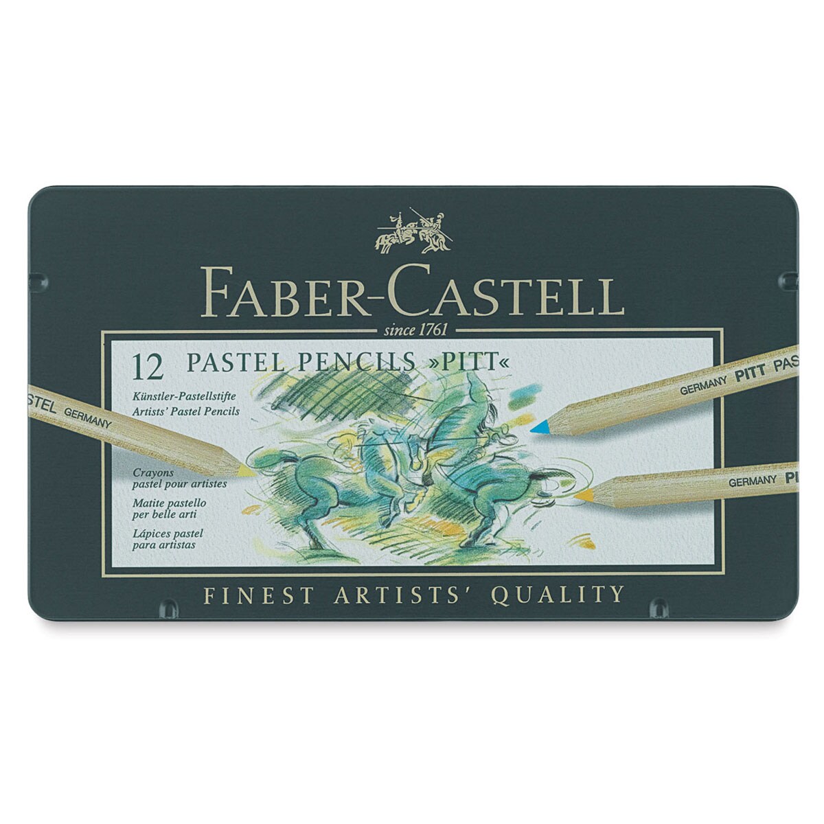 Faber-Castell Pitt Pastel Pencil Set - Set of 12, Tin Box, Assorted Colors