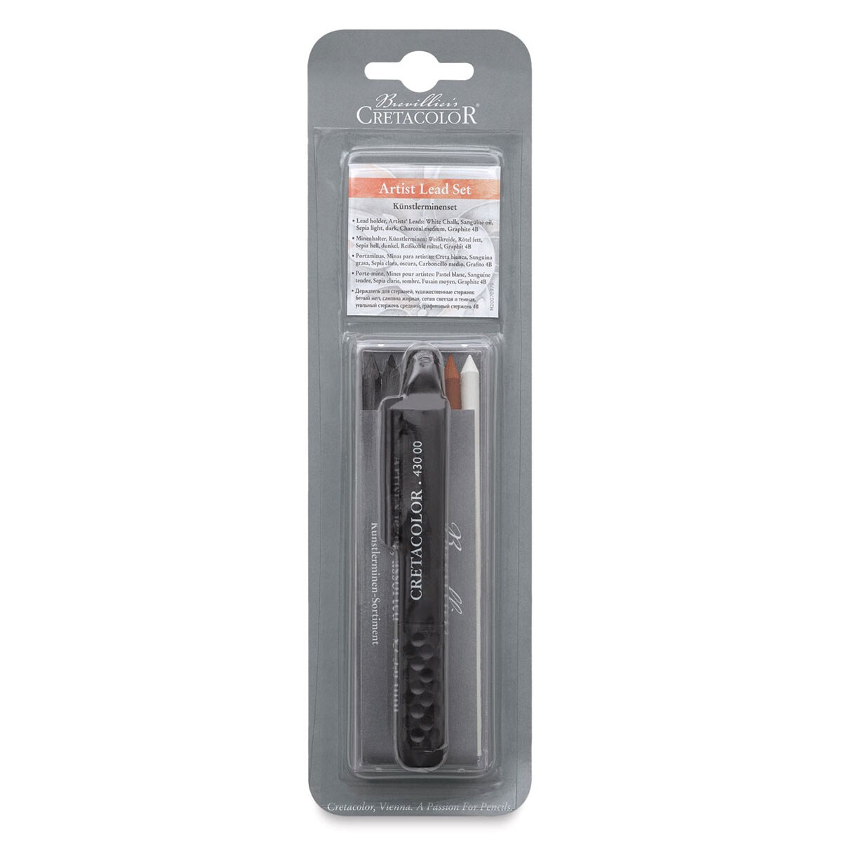 Cretacolor Plastic Lead Holder and Lead Set - 6 Assorted Colors and Holder