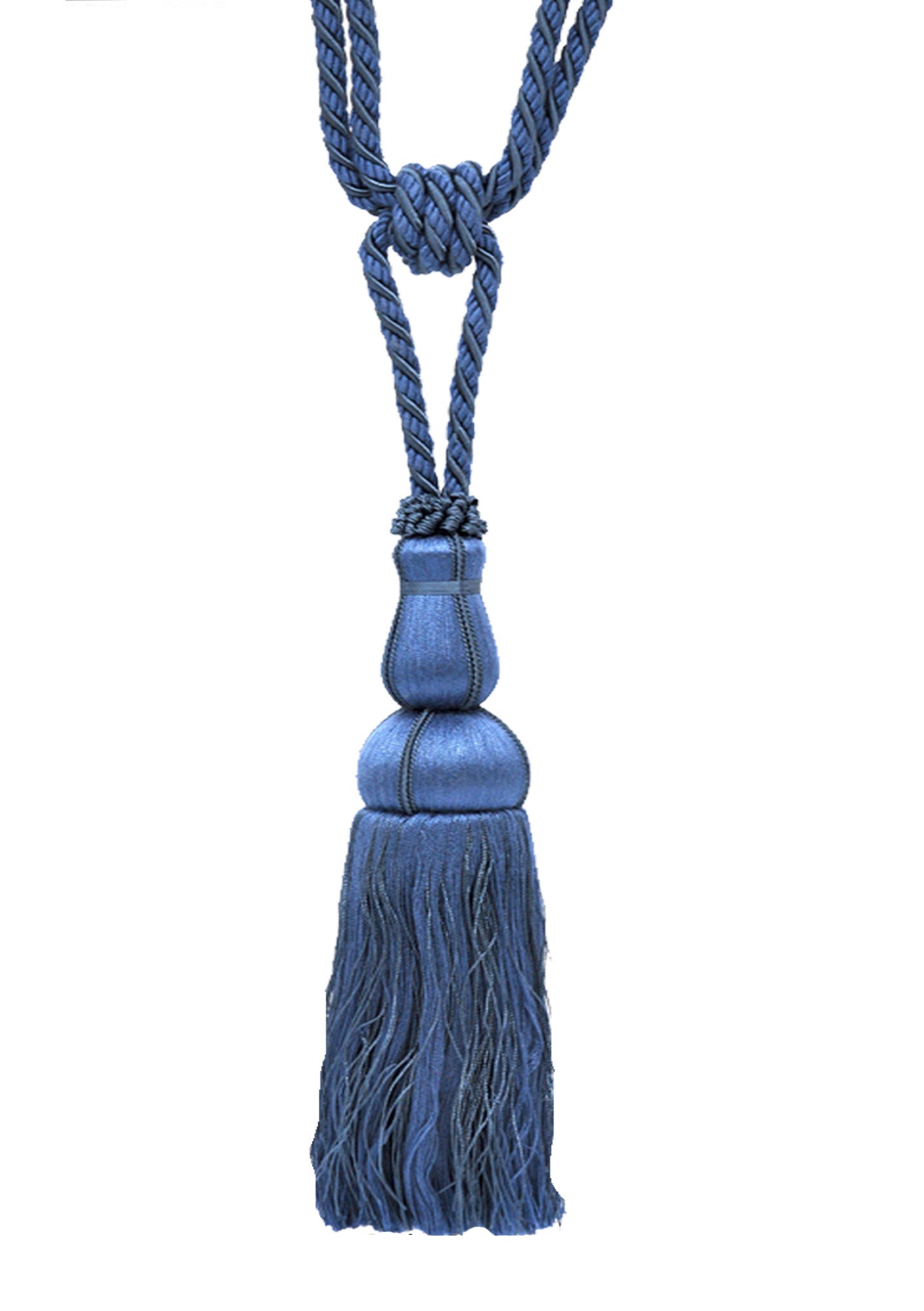 Belagio Single Tassel Tie-Back, 10&#x22; Long Tassel, Colors Collection, Williamsburg Blue