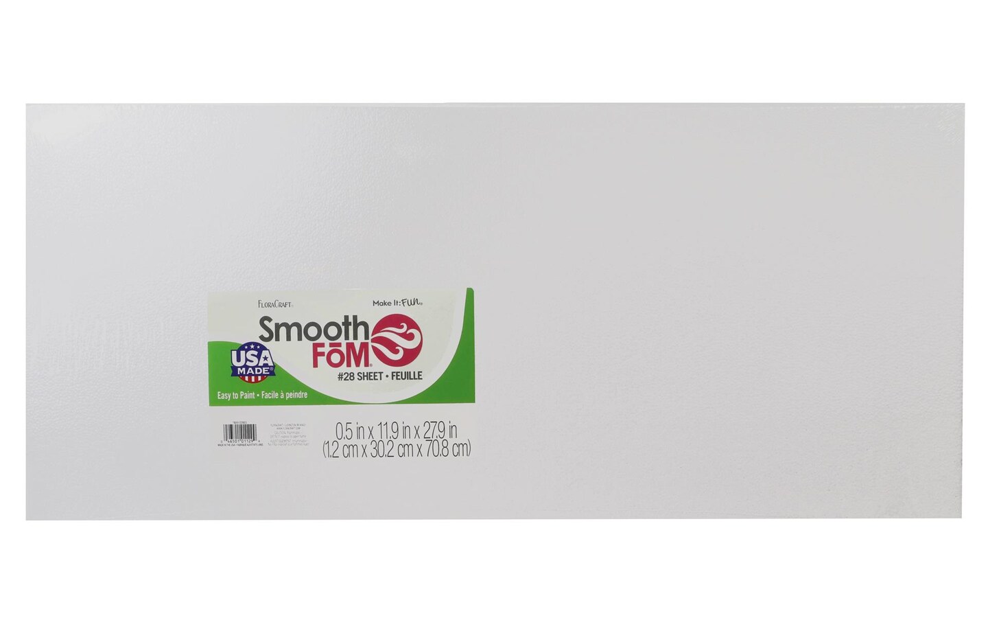 FloraCraft Foam SmoothFom Sheet 1/2x12x28&#x22;