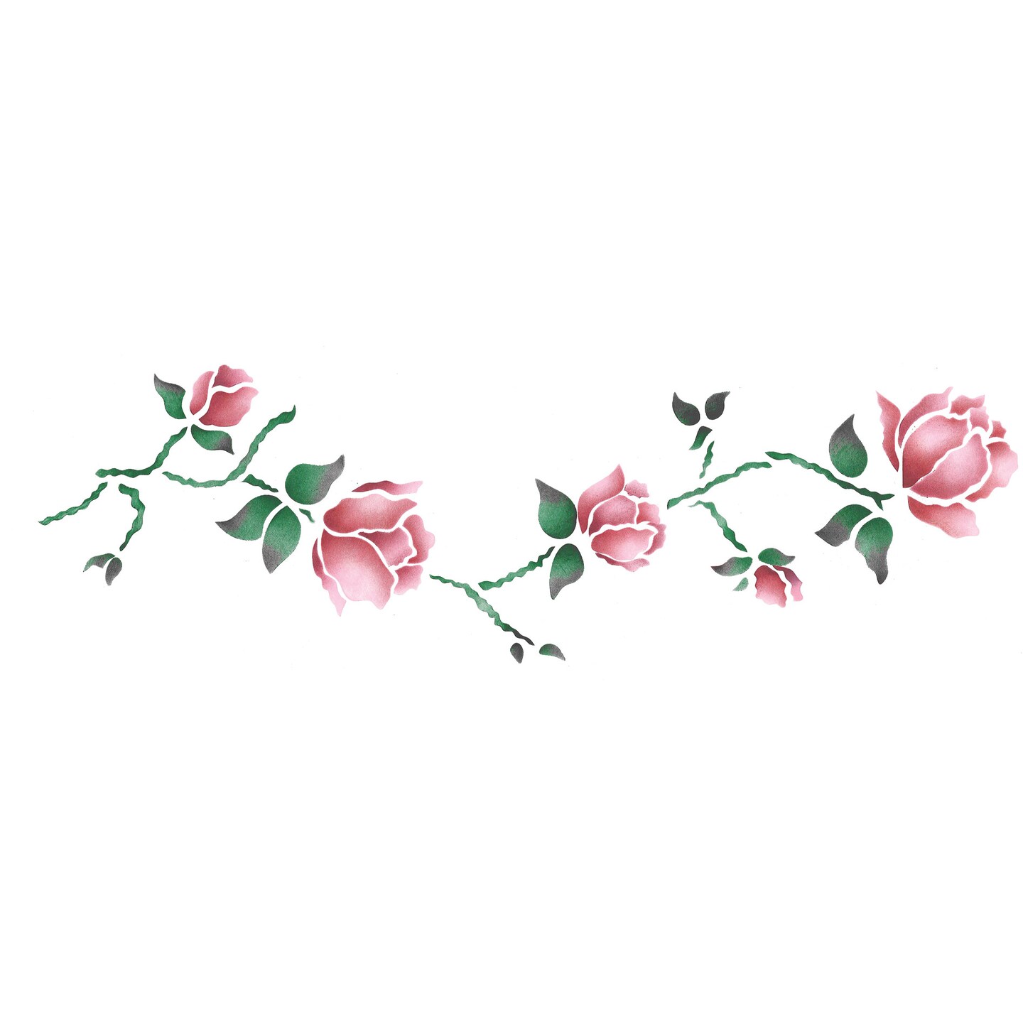 Rose Vine Wall Stencil | 659 by Designer Stencils | Floral Stencils | Reusable Art Craft Stencils for Painting on Walls, Canvas, Wood | Reusable Plastic Paint Stencil for Home Makeover | Easy to Use &#x26; Clean Art Stencil