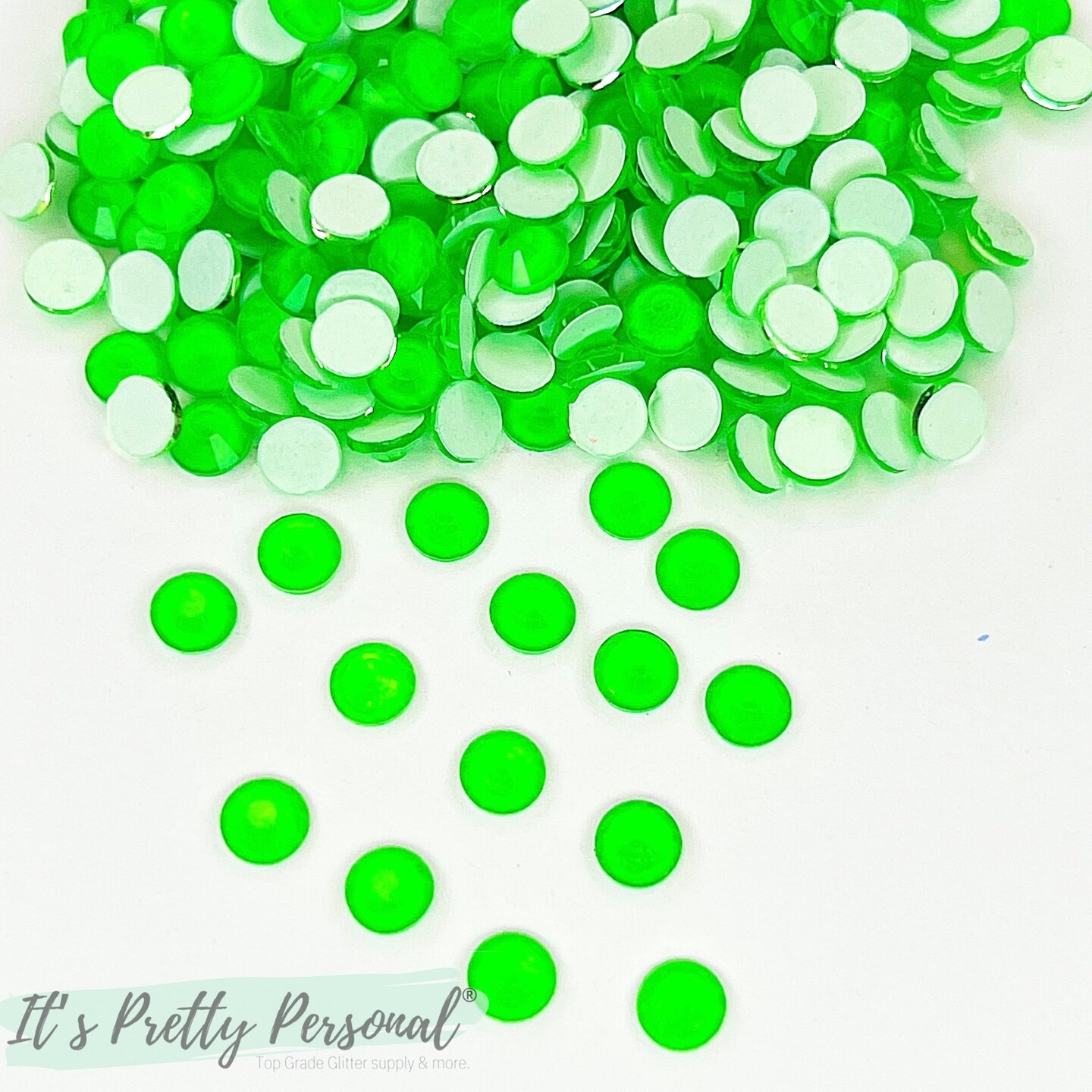 Neon Green Glass Rhinestones