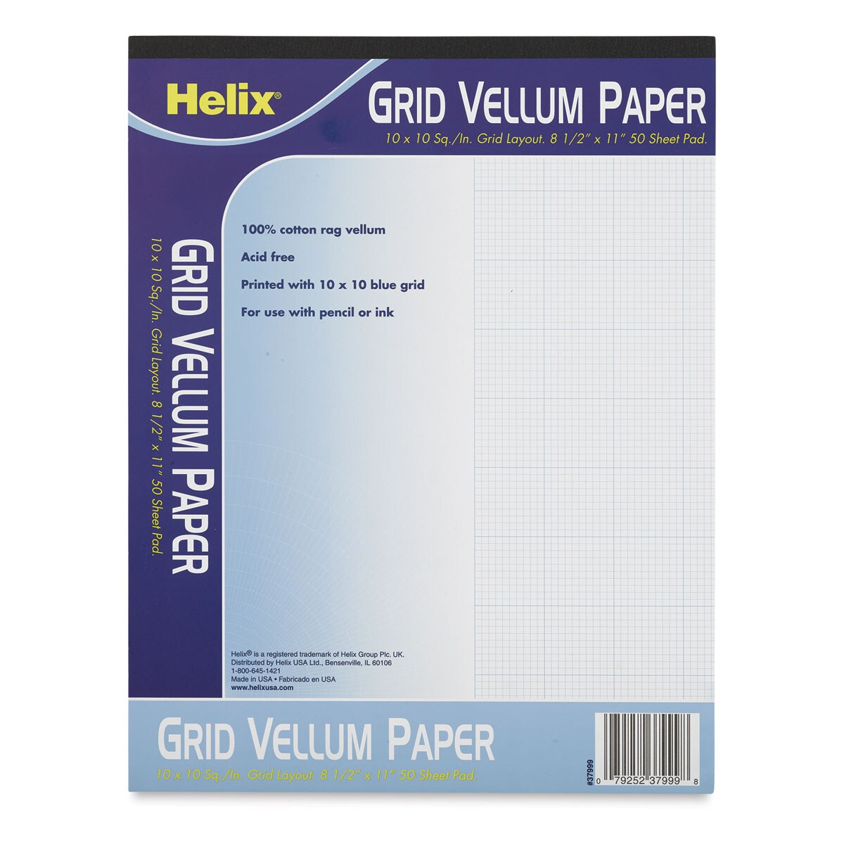 Helix Grid Vellum Paper Pad - 10 x 10, 8-1/2&#x22; x 11&#x22;