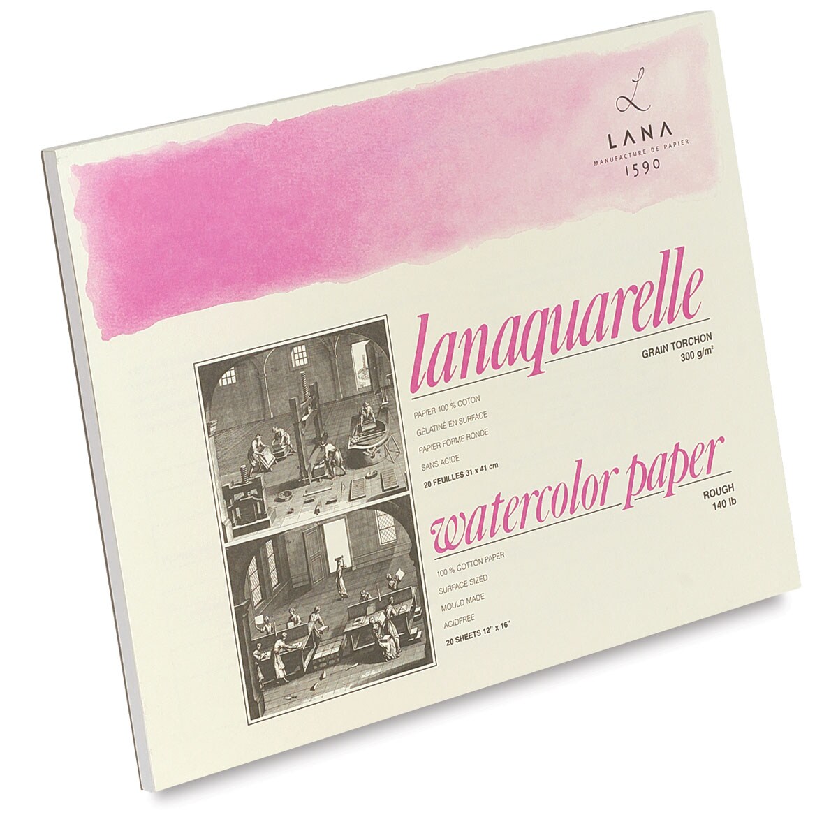 Lanaquarelle Watercolor Block - 12&#x22; x 16&#x22;, Rough, 20 Sheets