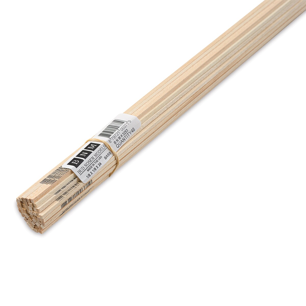 Bud Nosen Basswood Sticks - 1/8&#x22; x 1/8&#x22; x 24&#x22;, 48 Sticks