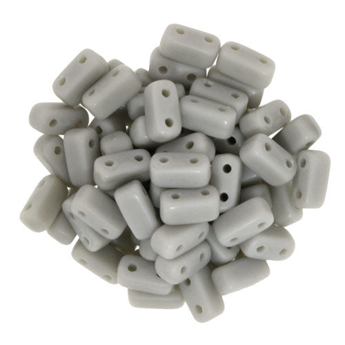 Czechmate 3mm X 6mm Brick Glass Czech Two Hole Bead, Matte Ash Grey