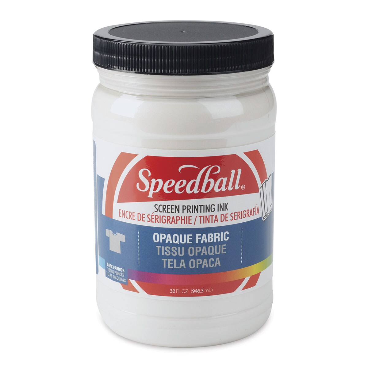 Speedball Fabric Screen Printing Ink - Pearly White (Opaque), 32 oz, Jar
