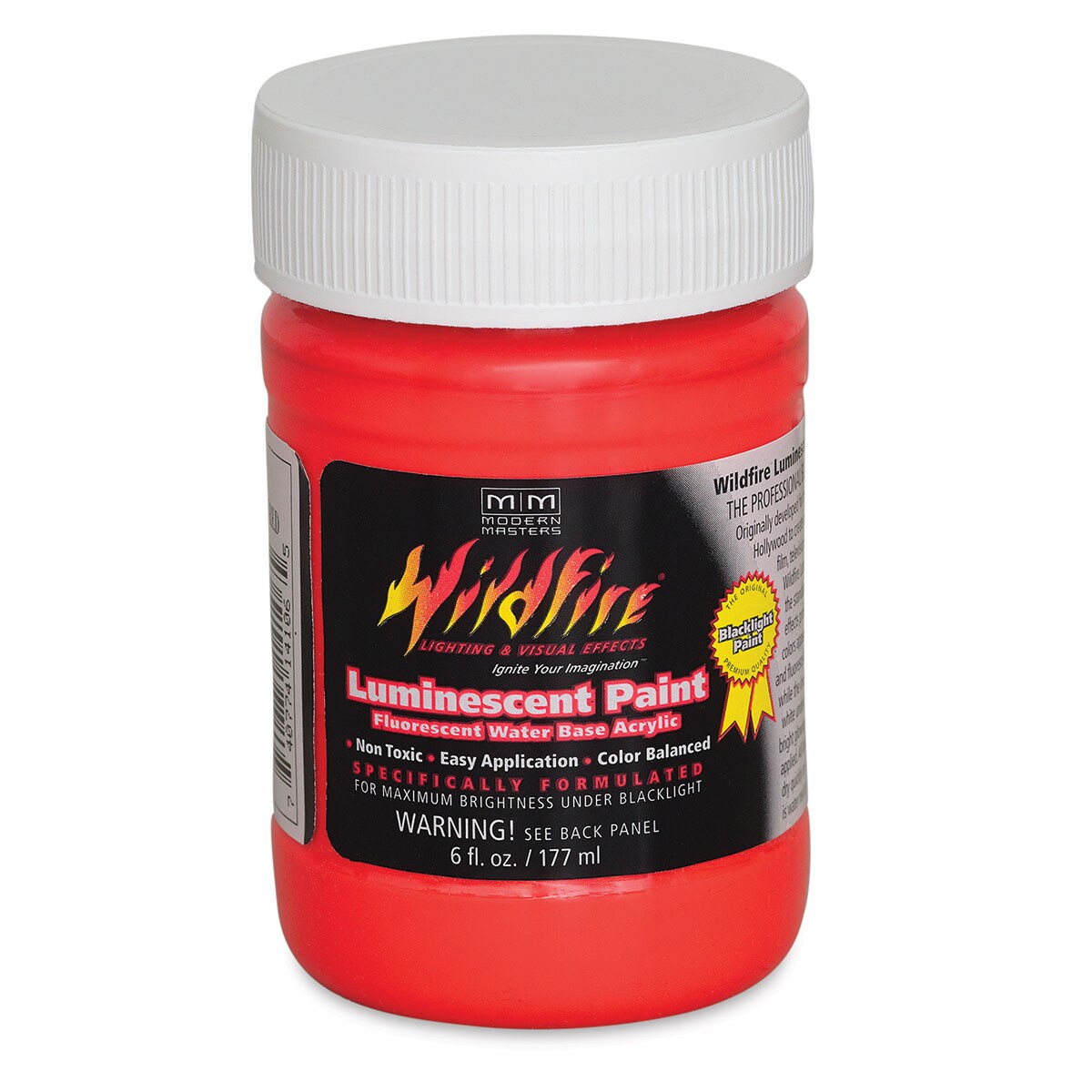 Wildfire Luminescent Fluorescent Acrylic Paint - Bright Red, 6 oz
