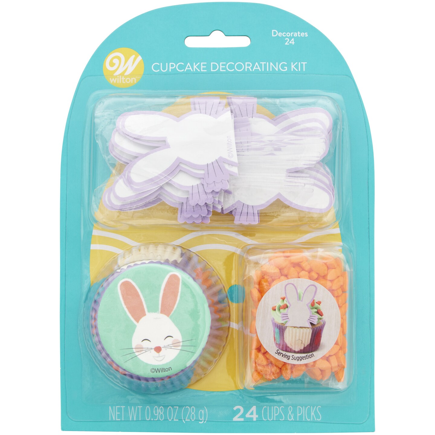 Wilton Cupcake Decorating Kit-Bunny And Carrot, Makes 24